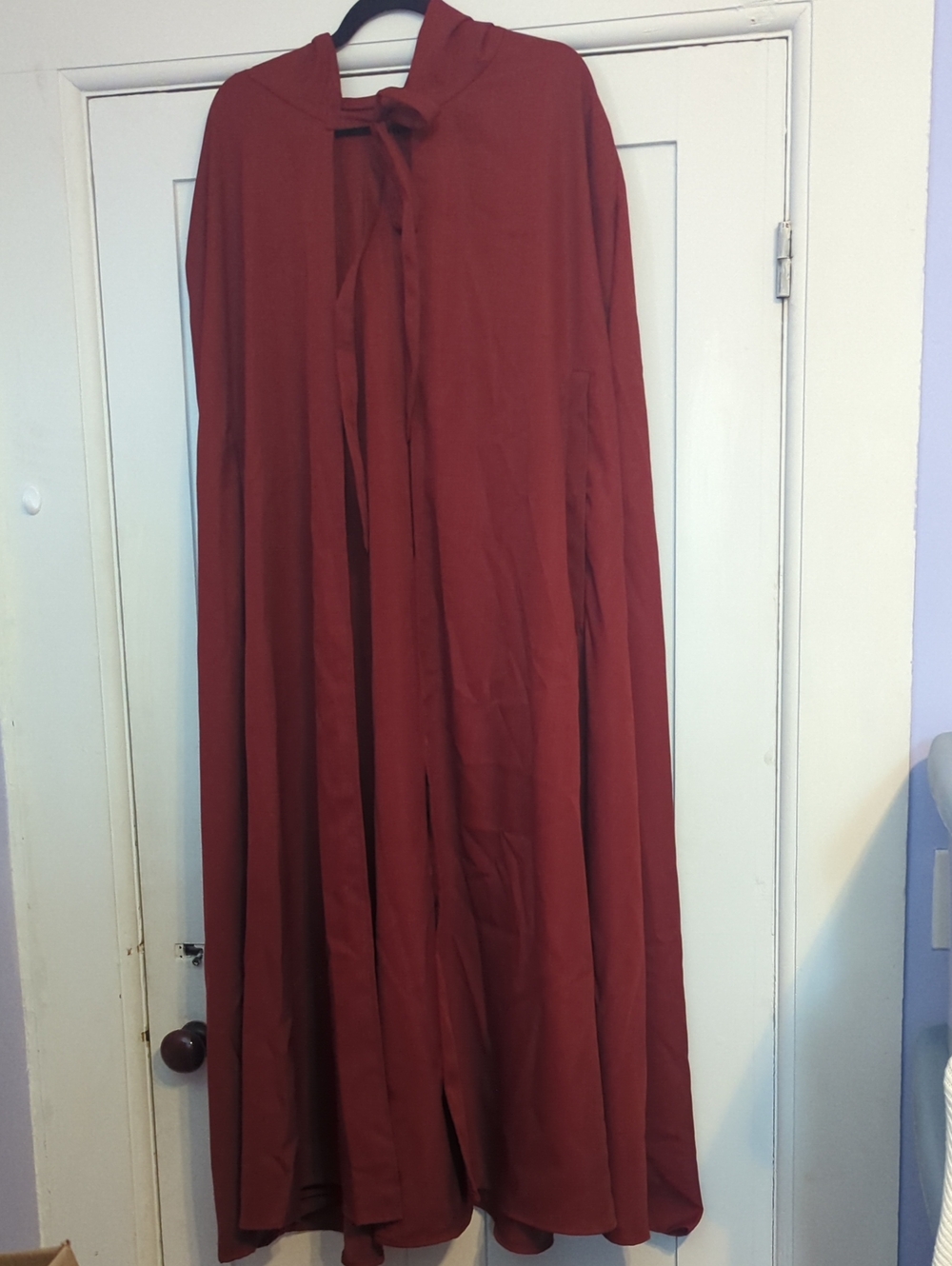 Burgundy Hooded Cape. New.